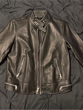 Levi's Black Faux Leather Moto Jacket with Silver Hardware